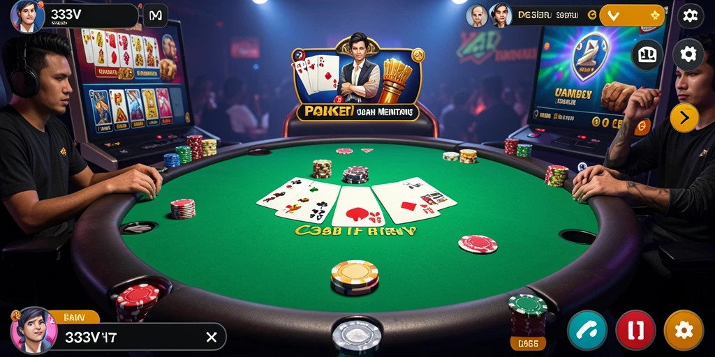 Gameplay seru dan kompetitif dalam 333V Poker.