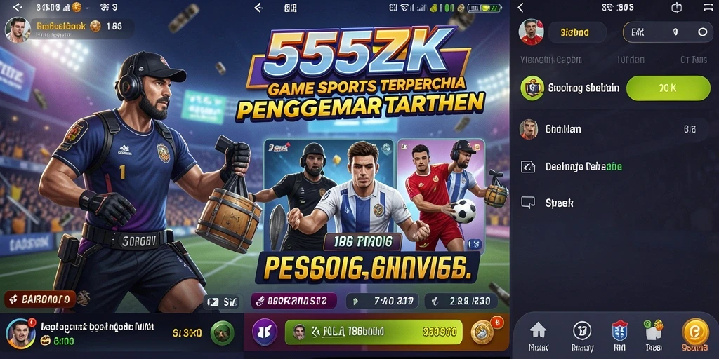 Tampilan screenshot utama 555ZK menampilkan gameplay Sportsbook yang menarik.