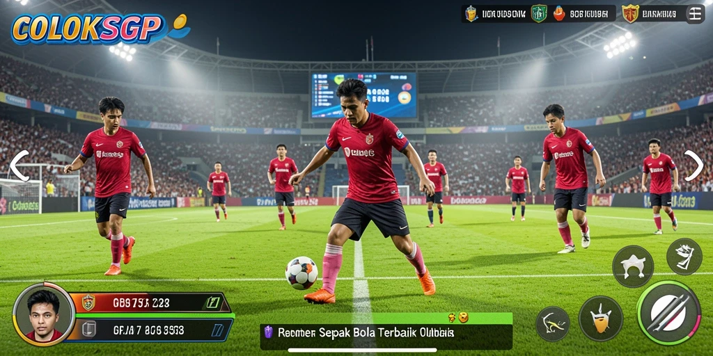 Tampilan aksi permainan sepak bola yang mendebarkan di COLOKSGP.