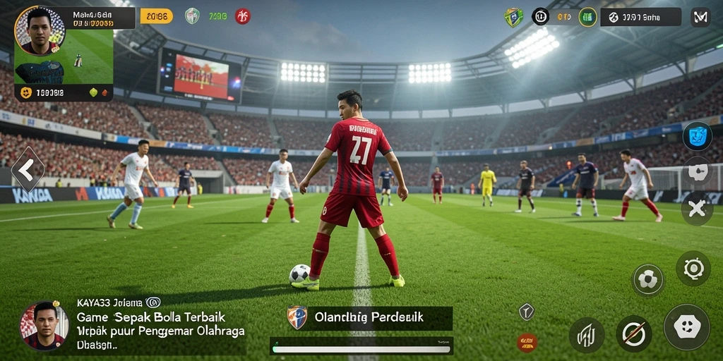 Tampilan gameplay KAYA33 dengan aksi sepak bola yang seru.