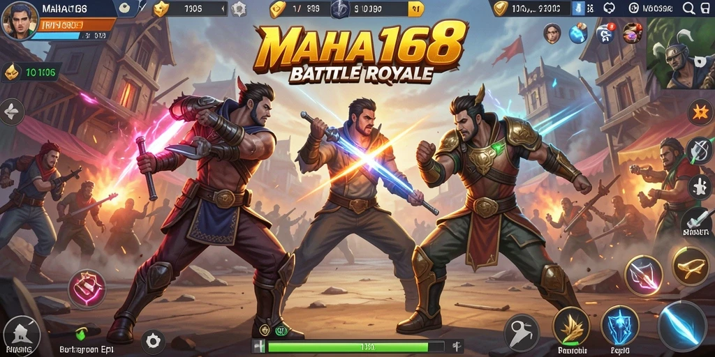 Gameplay seru MAHA168 di arena Battle Royale yang menegangkan.
