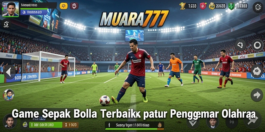 Tampilan gameplay MUARA777 dengan aksi seru di lapangan sepak bola.