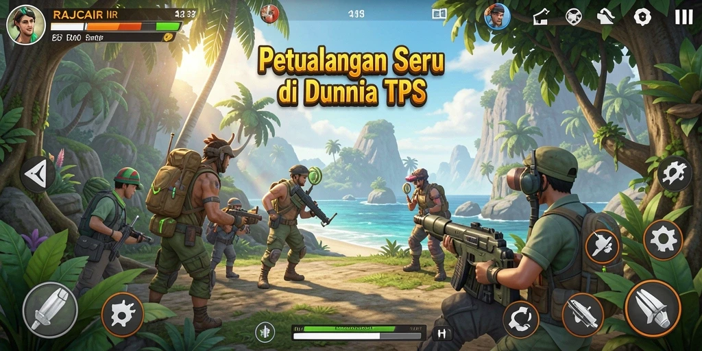 Tampilan aksion mendebarkan dalam gameplay RAJACAIR.