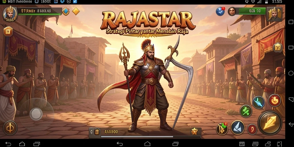 Tangkapan layar gameplay <strong>RAJASTAR</strong> memperlihatkan pertempuran strategis yang mendebarkan.