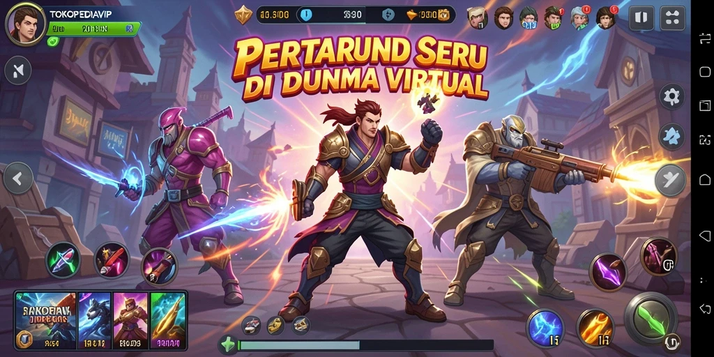 Gameplay seru dan menegangkan dari TOKOPEDIAVIP di arena pertarungan.